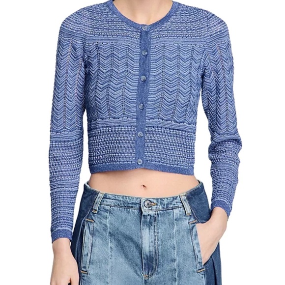 Glitter Crewneck Cardigan Sweater - Picture 1 of 6